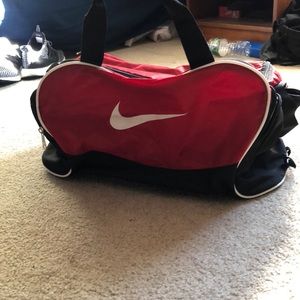 Red Nike duffle gym bag